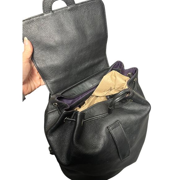 NWT Haiying Snider Black Pebbled Leather Backpack Quiet Luxury Minimalist main image 14